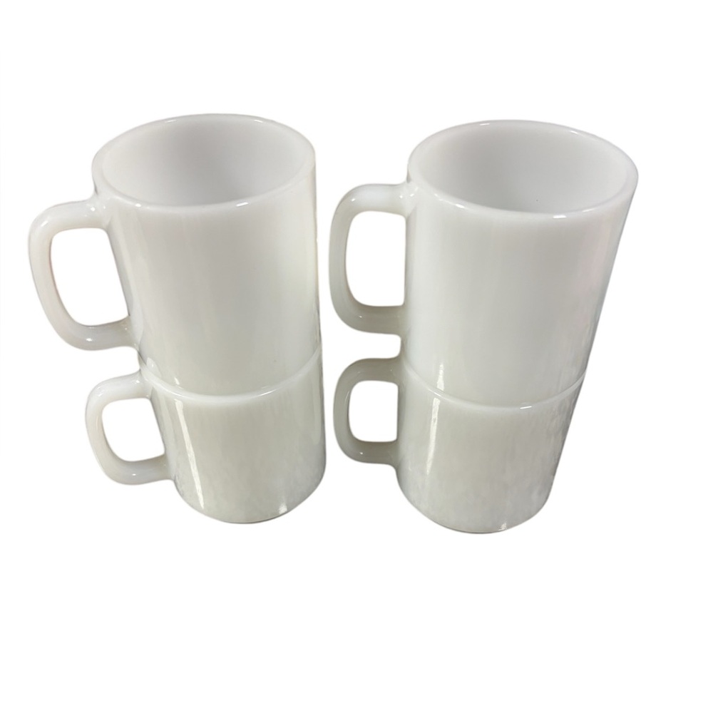 Glasbake Classic White Ceramic Mug Set